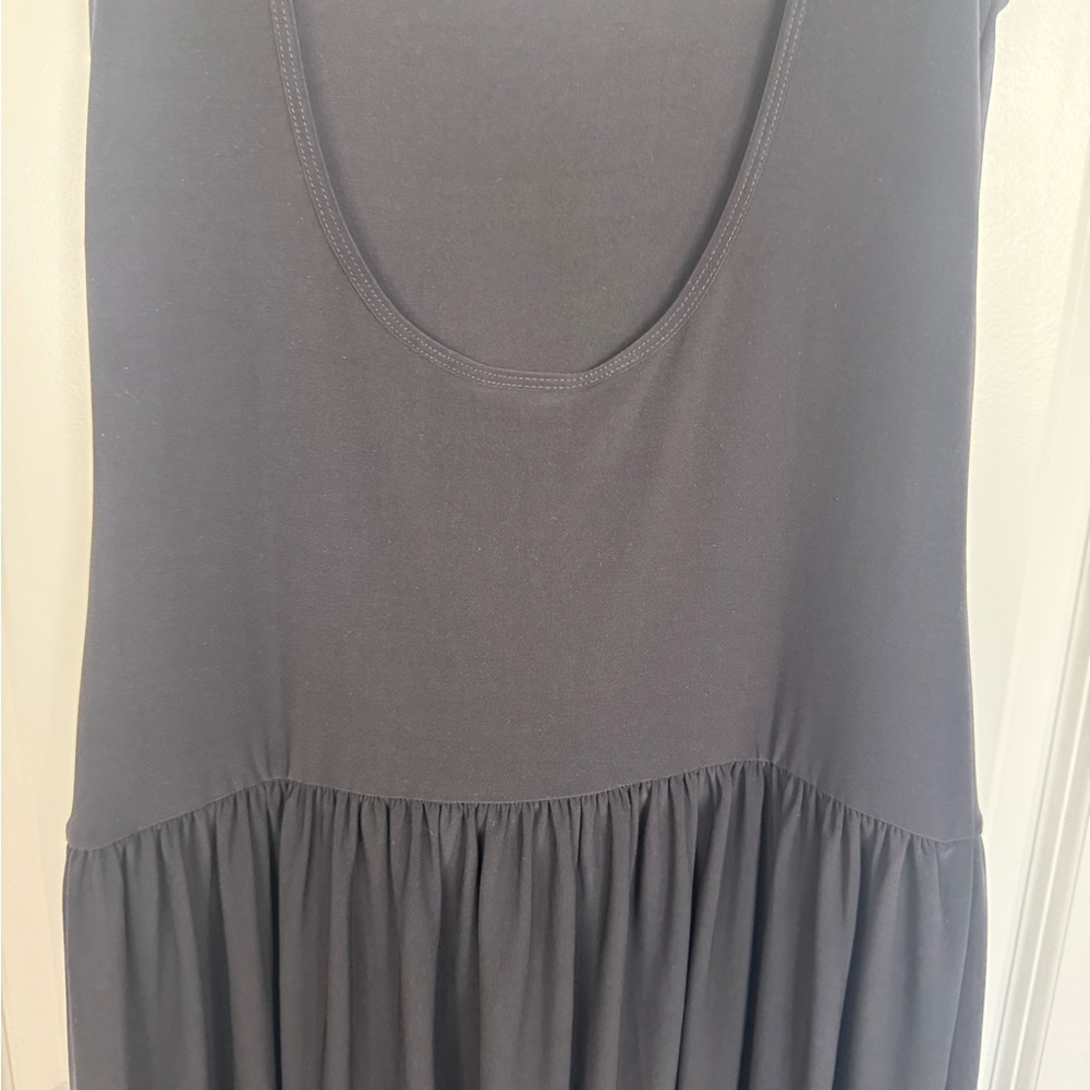 Babaton Aritzia Lowback Midi Dress Minimalist Slip Sundress Black Small - Picture 5 of 10